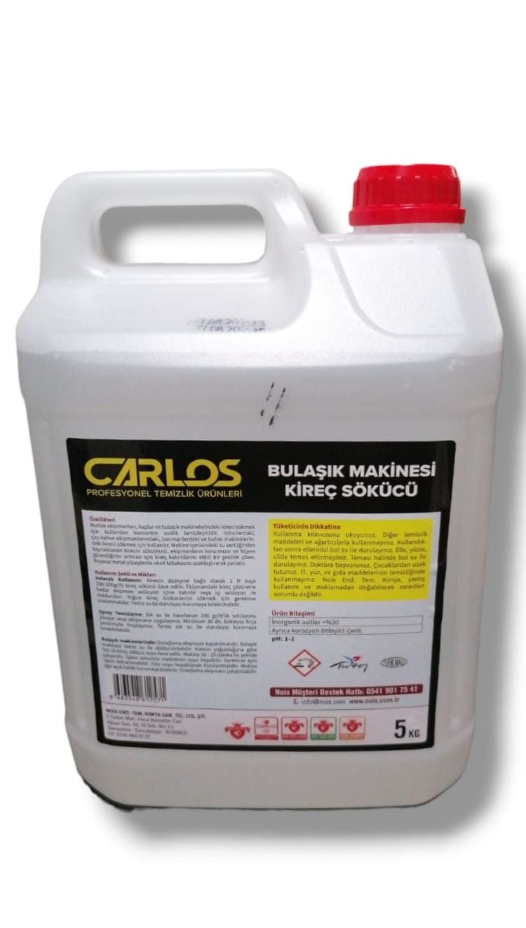 CARLOS KİREÇ ÇÖZÜCÜ - BULAŞIK MAKİNASI İÇİN KİREÇ SÖKÜCÜ 4X5 KG