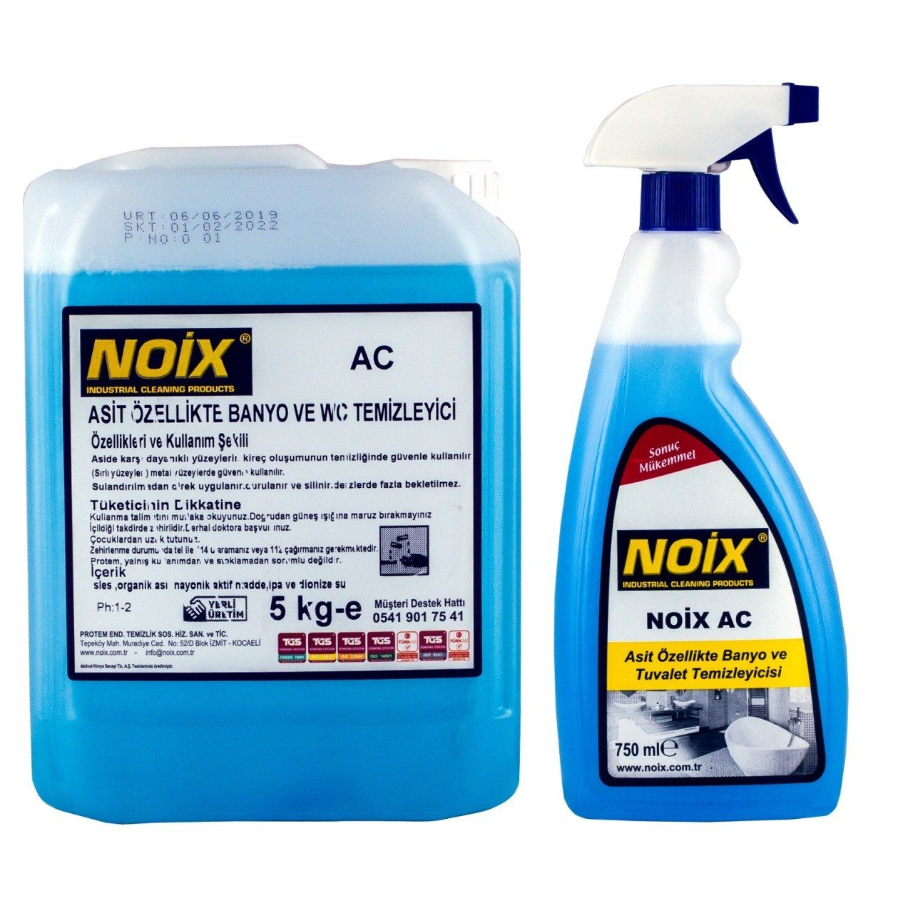 NOİX AC SIHHİ ALAN TEMİZLEME MADDESİ (2x5 KG) + (2x750 ML) KARMA KOLİ
