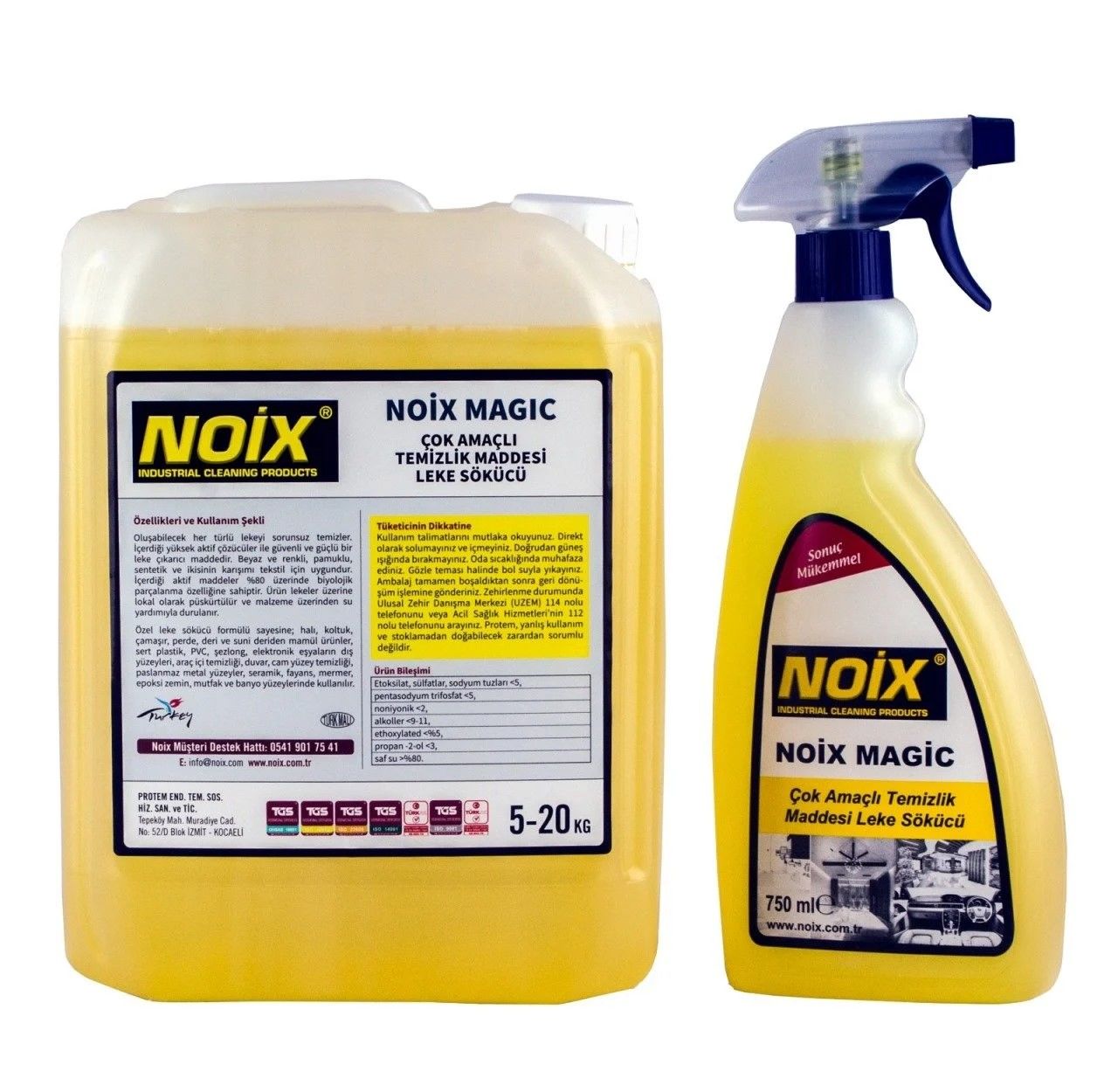 NOİX MAGIC ÇOK AMAÇLI LEKE ÇIKARTMA VE TEMİZLİK MADDESİ (2x5 KG) + (2x750 ML) KARMA KOLİ